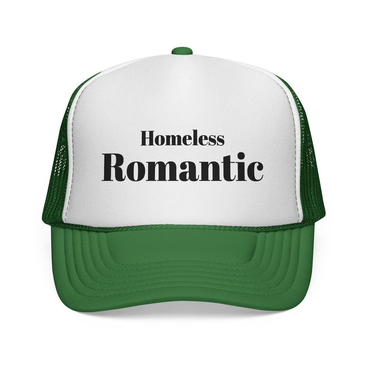 "Homeless Romantic" Vintage Typography Trucker Hat
