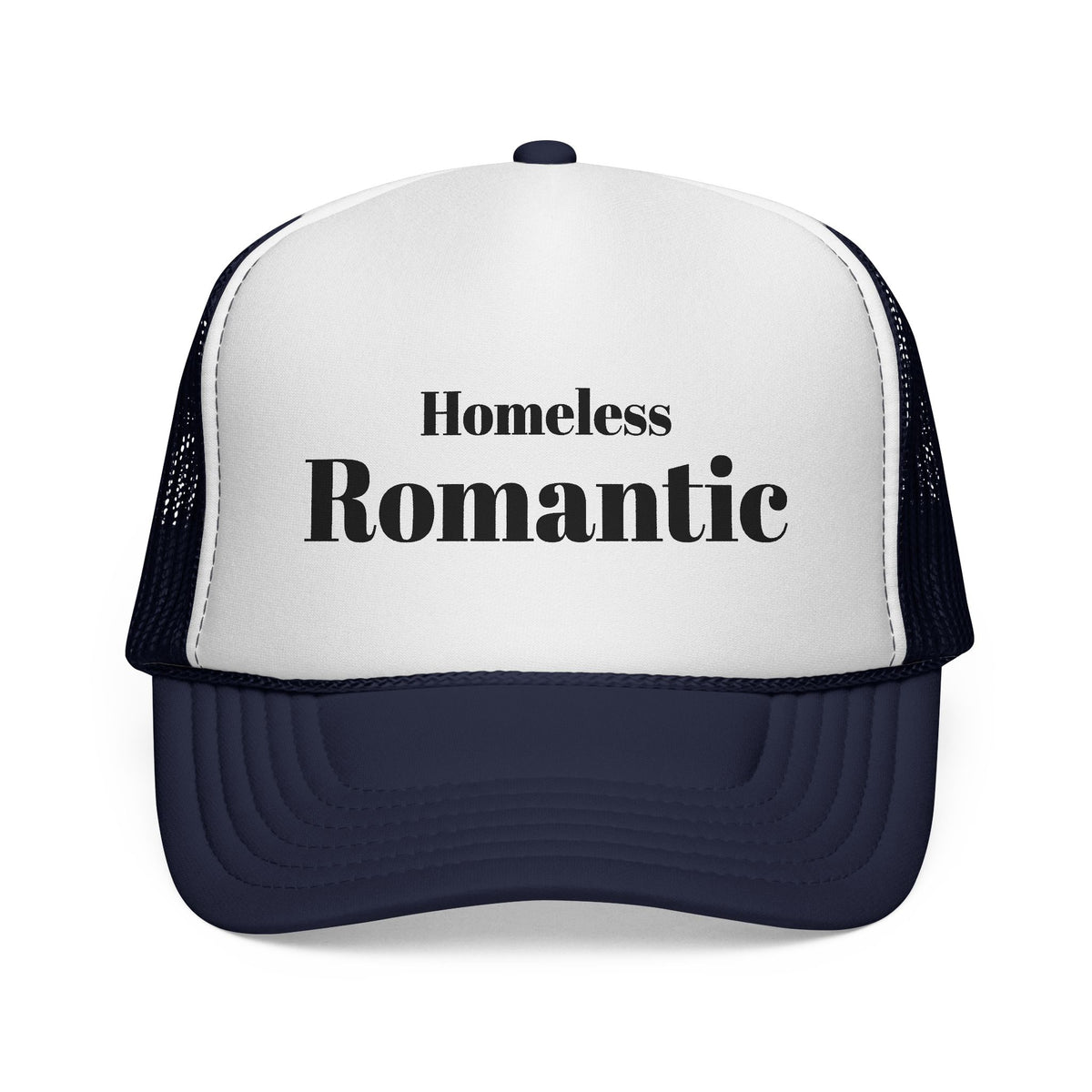 "Homeless Romantic" Vintage Typography Trucker Hat