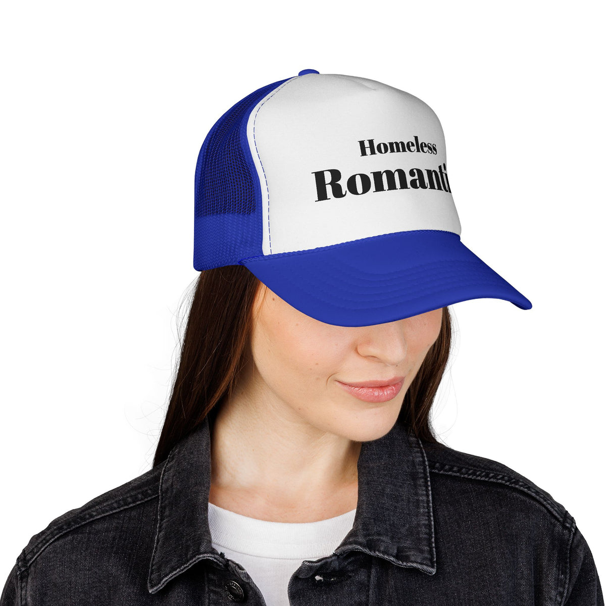 "Homeless Romantic" Vintage Typography Trucker Hat