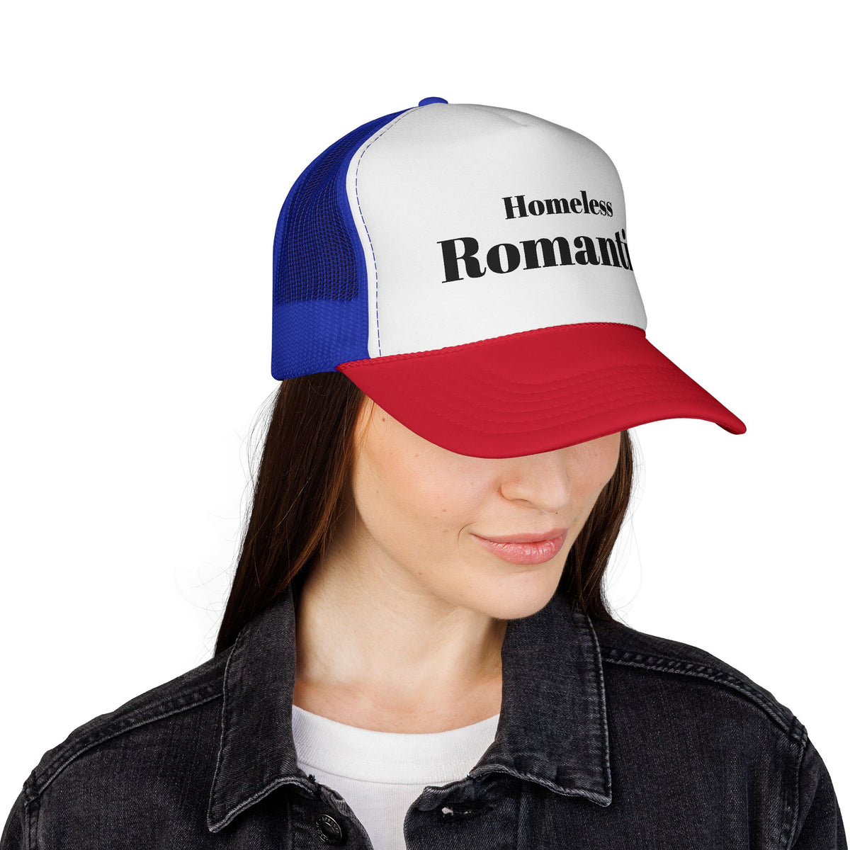 "Homeless Romantic" Vintage Typography Trucker Hat