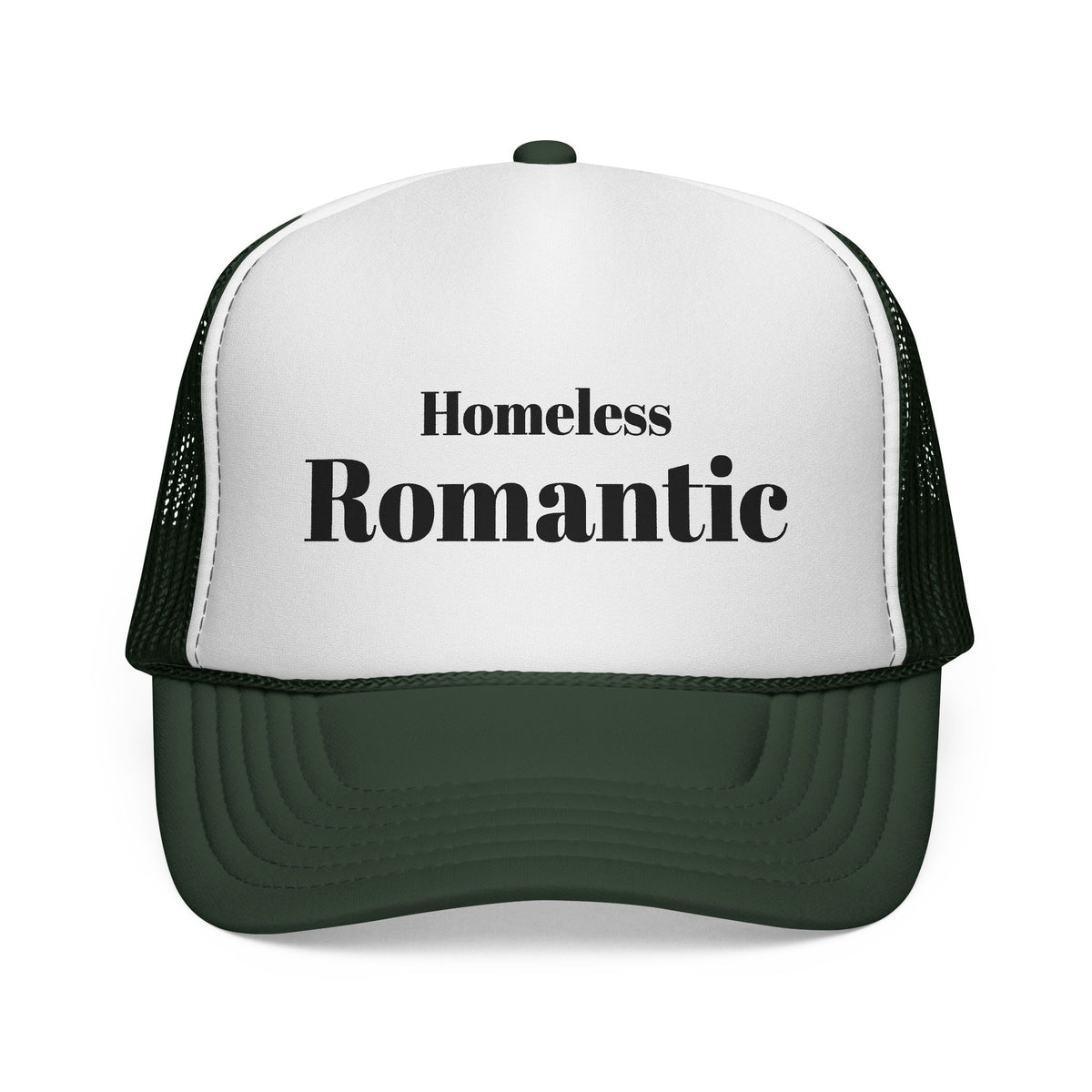 "Homeless Romantic" Vintage Typography Trucker Hat