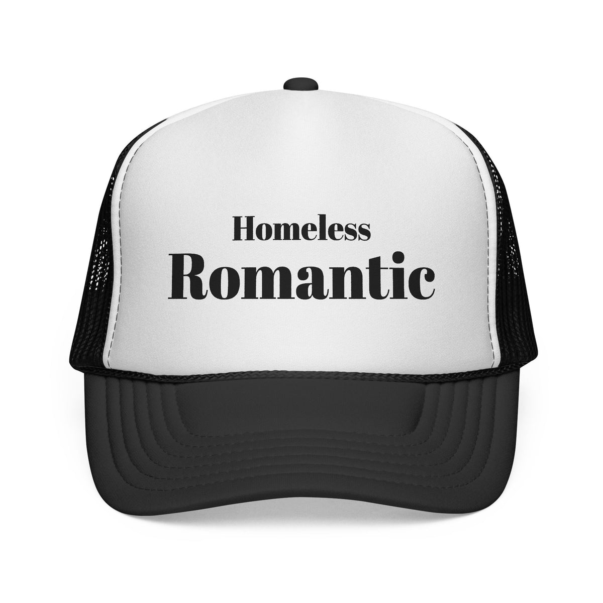 "Homeless Romantic" Vintage Typography Trucker Hat