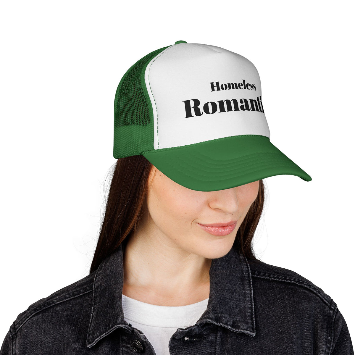 "Homeless Romantic" Vintage Typography Trucker Hat